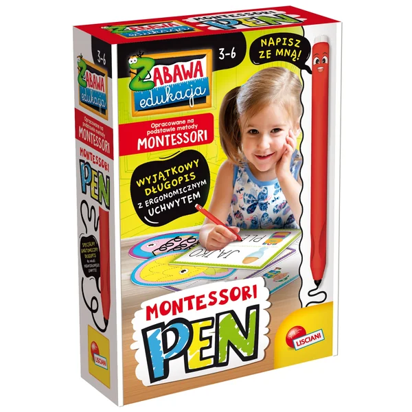 Lisciani - Montessori Pen - długopis z 32 tabliczkami (544201)
