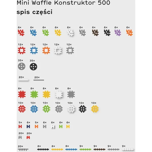 Marioinex - Mini Waffle 500 elementów (902288) - zdjęcie 5