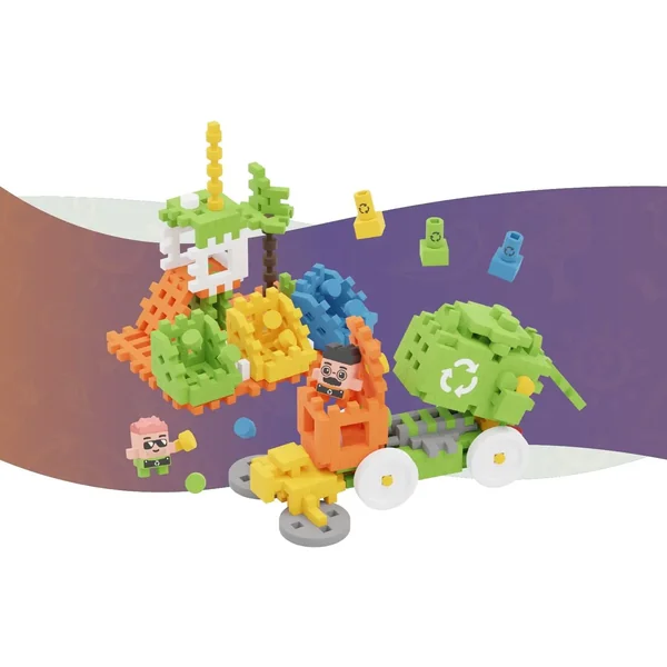 Marioinex - Klocki konstrukcyjne Waffle mini City Śmieciarka (903131) - zdjęcie 4