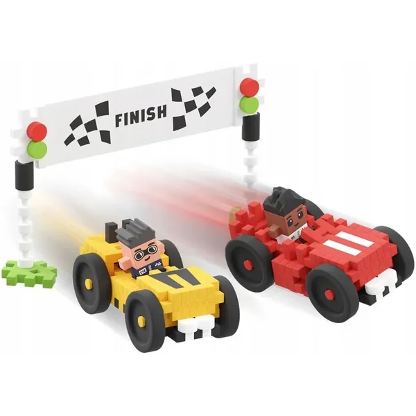 Marioinex - Klocki konstrukcyjne Waffle mini City Wyścig 80 elementów (903179) - zdjęcie 4