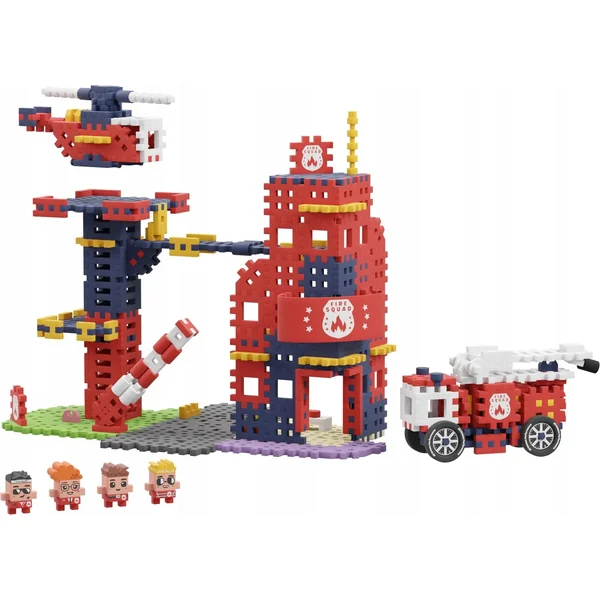 Marioinex - Klocki konstrukcyjne Waffle mini City Remiza Strażacka 280 elementów (30861076) - zdjęcie 3