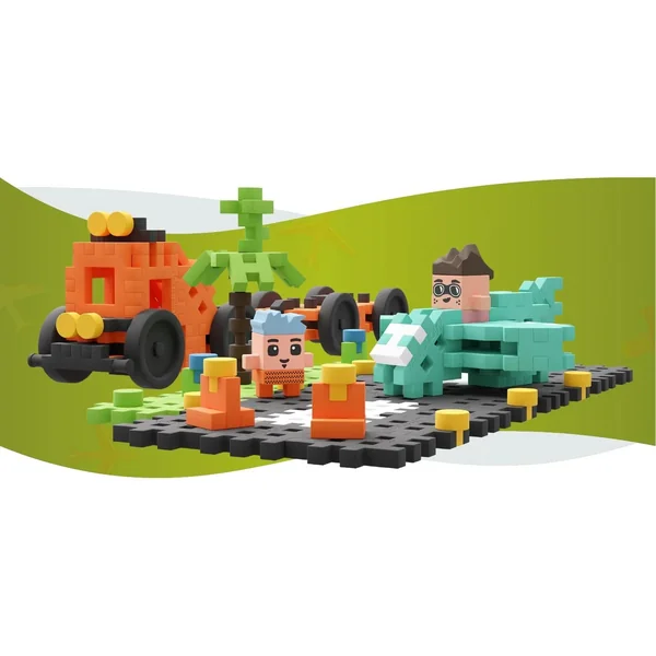 Marioinex - Klocki konstrukcyjne Waffle mini City Pokaz Lotniczy 148 elementów (904237) - zdjęcie 3