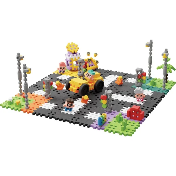 Marioinex - Klocki konstrukcyjne Waffle mini City Ulica 280 elementów (904183) - zdjęcie 2