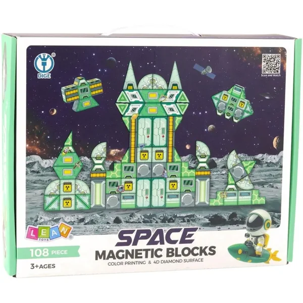 Leantoys - Klocki magnetyczne kosmos 108el (711389)