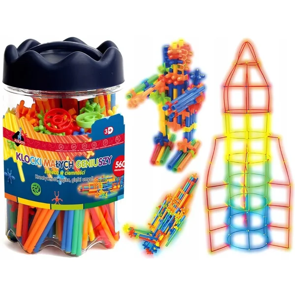 ASKATO - Klocki małych geniuszy Słomki świecące w ciemności 560 elementów (30766793)