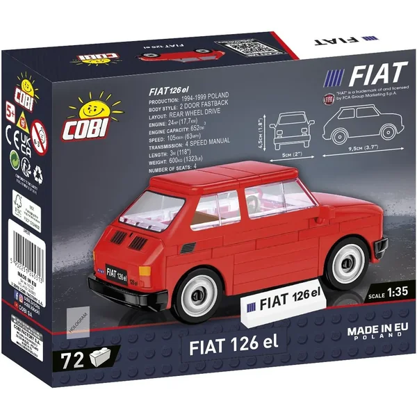 COBI - Klocki Mały Fiat 126P 1994-1999 (COBI-24531) - zdjęcie 4