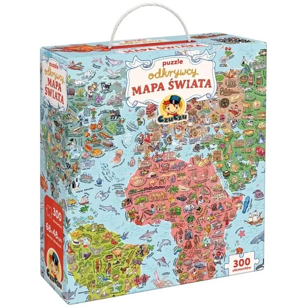Bright Junior Media - Puzzle Odkrywcy Mapa świata 300 elementów (684723)