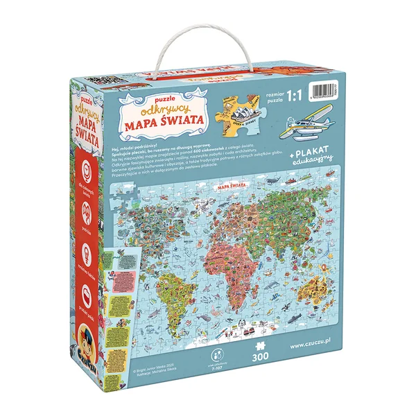 Bright Junior Media - Puzzle Odkrywcy Mapa świata 300 elementów (684723) - zdjęcie 2