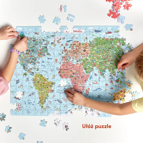 Bright Junior Media - Puzzle Odkrywcy Mapa świata 300 elementów (684723) - zdjęcie 4