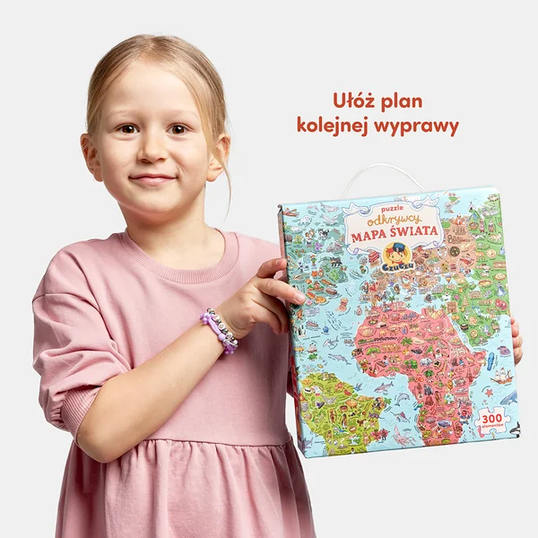 Bright Junior Media - Puzzle Odkrywcy Mapa świata 300 elementów (684723) - zdjęcie 6