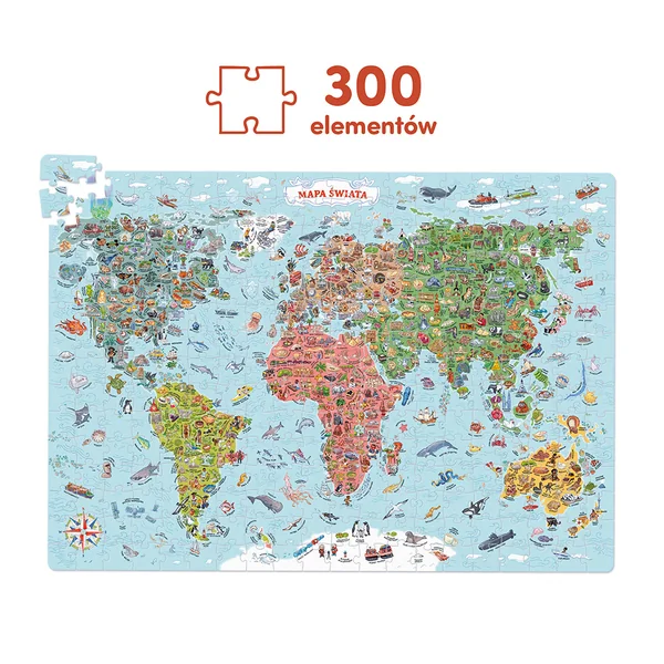 Bright Junior Media - Puzzle Odkrywcy Mapa świata 300 elementów (684723) - zdjęcie 7