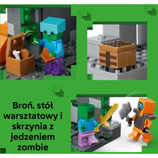 LEGO - Minecraft 21587 Zombie Dungeon baza i 4 minifigurki - zdjęcie 6