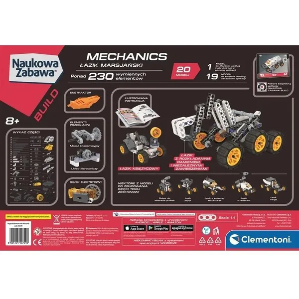 Clementoni - Laboratorium mechaniki łazik marsjański NASA - zestaw konstrukcyjny dla dzieci +8 - zdjęcie 2