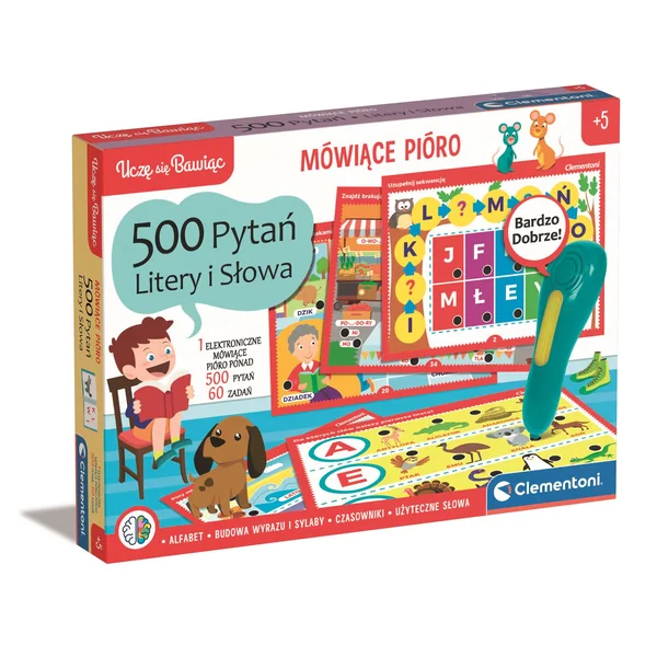 Clementoni - Uczę się bawiąc. Mówiące Pióro 500 pytań - Litery (50655)