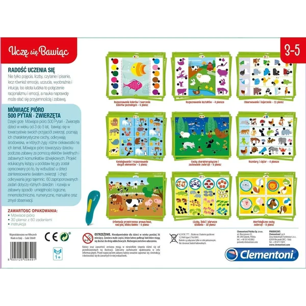 Clementoni - Uczę się bawiąc Mówiące Pióro 500 pytań Zwierzęta (364230) - zdjęcie 2