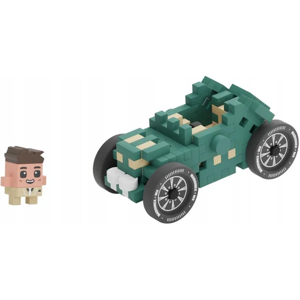 Marioinex - Klocki konstrukcyjne Waffle mini Cars Teal Oldtimer Jeremy 50 elementów - zdjęcie 3