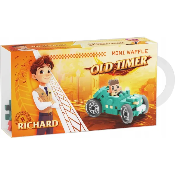Marioinex - Klocki konstrukcyjne Waffle mini Cars Teal Oldtimer Jeremy 50 elementów - zdjęcie 5