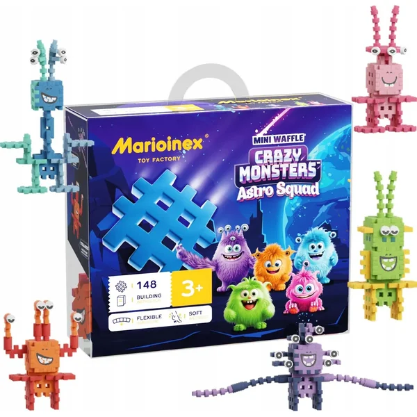 Marioinex - Klocki konstrukcyjne Wafle mini Crazy Monsters Astro Squad 148 elementów - zdjęcie 3