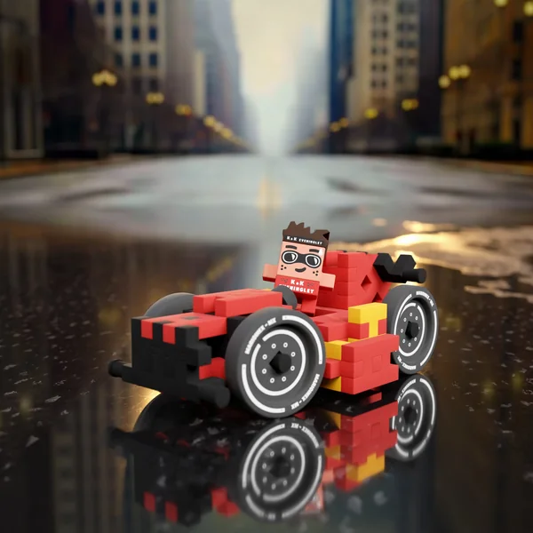 Marioinex - Klocki konstrukcyjne mini Red Race Car James 50 elementów - zdjęcie 3