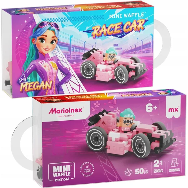 Marioinex - Klocki konstrukcyjne mini Pink Race Car Megan 50 elementów - zdjęcie 2