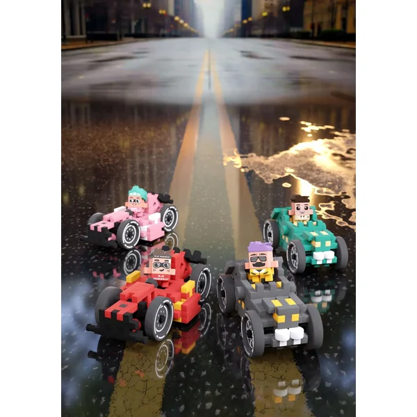 Marioinex - Klocki konstrukcyjne mini Pink Race Car Megan 50 elementów - zdjęcie 4