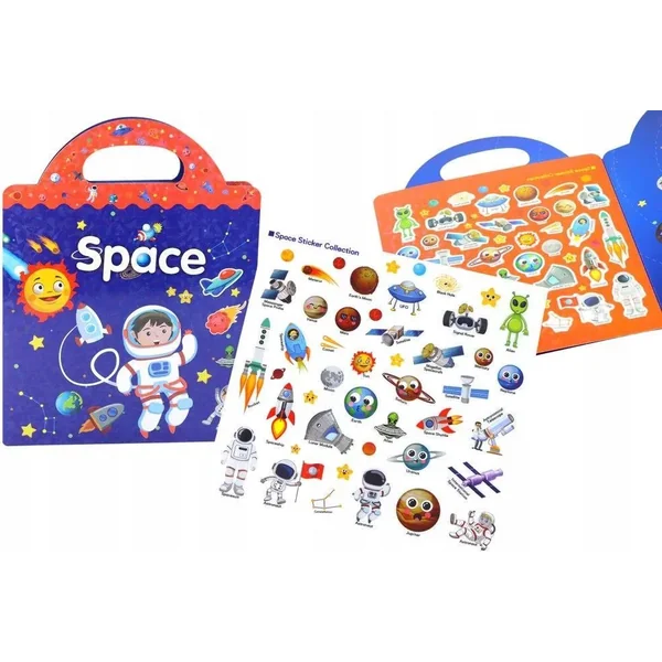Leantoys - Zestaw naklejek Kosmos Nauka Angielskiego Książka (601517) - zdjęcie 2