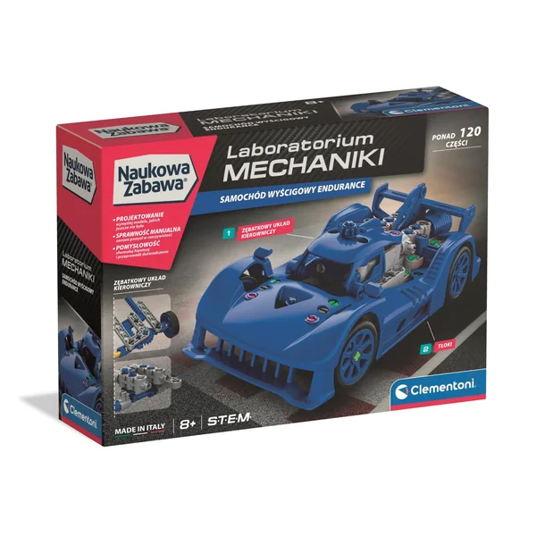 Clementoni - Laboratorium Mechaniki Samochód Wyścigowy Endurance Niebieski (50255)